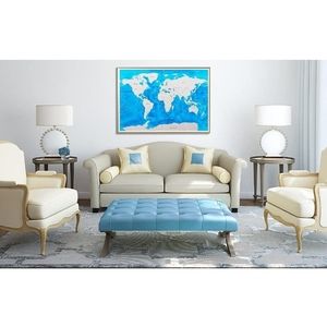 Scratch Off Map Of The World Poster with US States